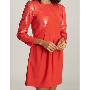 Reiss Vibrant Orange Sequin Dress